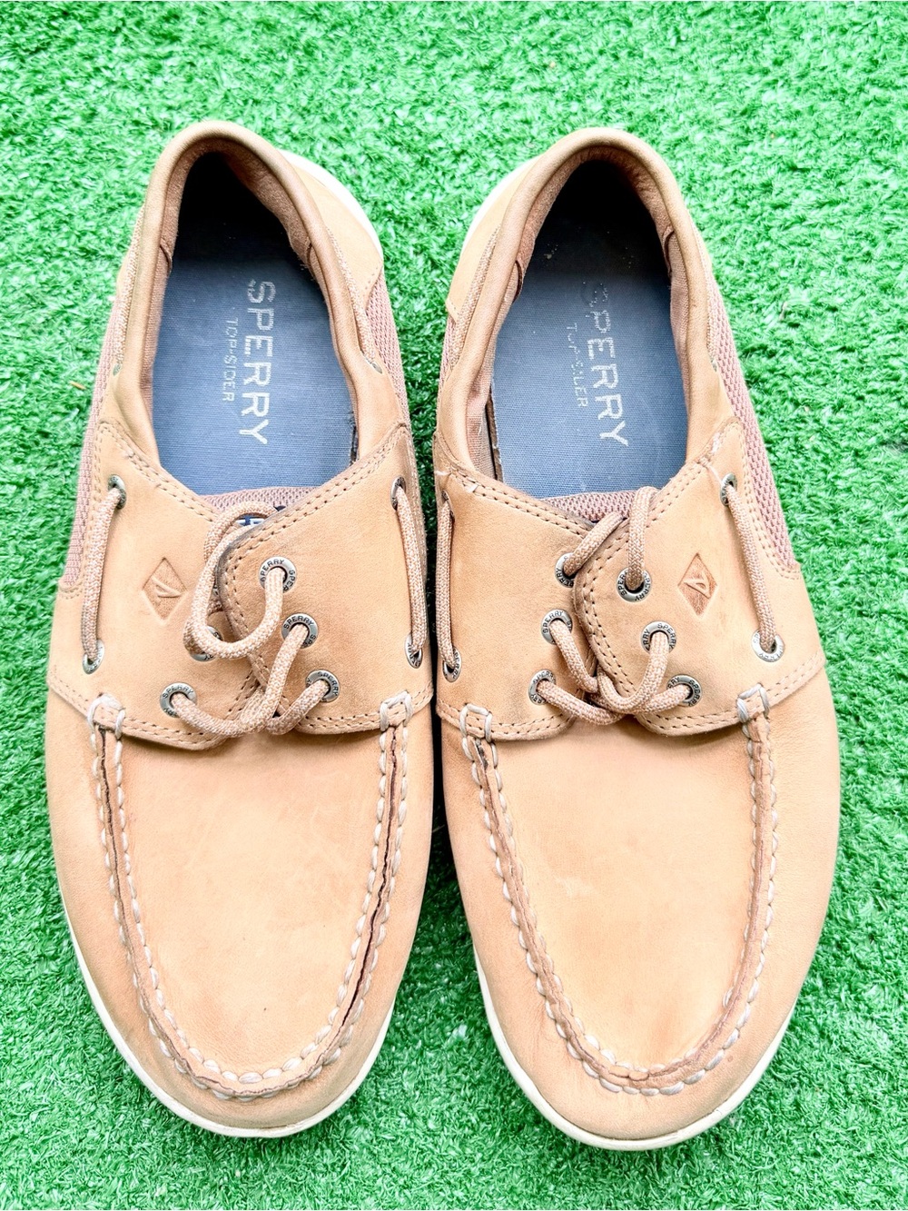 Sperry Top-Sider Billfish 3-Eye Leather Boat Shoes Men's US 10.0W Wide Tan